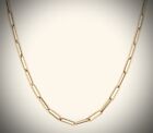 14K Yellow Gold 6.3 Grams Paper Clip Link Chain Necklace - 17in, 2.93mm Width