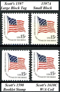 Fort McHenry Complete Variety Set 4 MNH Scott's 1597 1597a 1598 & 1618C - Picture 1 of 2