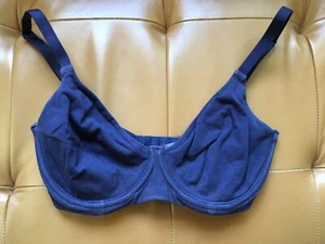 NEXT GEORGIE Cotton Underwire T-Shirt Bra Navy Blue 30F US Demi cup - Picture 1 of 4