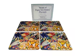 Colorful Reef Angel Fish Cork Placemats, Set of 4, Nathalie Le Riche, New Guinea - Picture 1 of 4