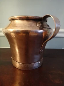 Antique Copper Tankard Bean Pot 18thC Dovetail Seams New Tin Lining Pan - Picture 1 of 11