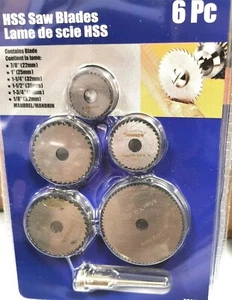 SET ACCESORI 5 DISCHI HSS DENTATI PER MINI TRAPANO DREMEL 2000 RPM PER LEGNO - Imagen 1 de 2