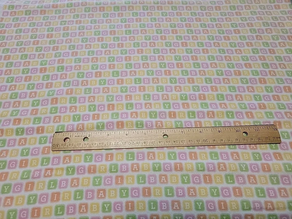 2 Yards Riley Blake Pastel Girl Baby Flannel Fabric - Image 1 of 1