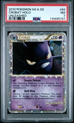 2010 POKEMON UNLEASHED CROBAT PRIME #84 ULTRA RARE HOLO PSA 7 NM #110495747 - Image 1 of 2