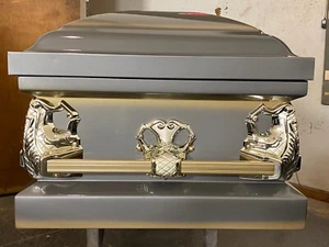 Beautiful Gunmetal/Gold casket - Picture 1 of 3
