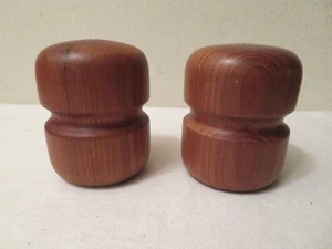 Vintage Mid Century Teak Wood Large Chunky Salt and Pepper Shakers - Picture 1 of 4