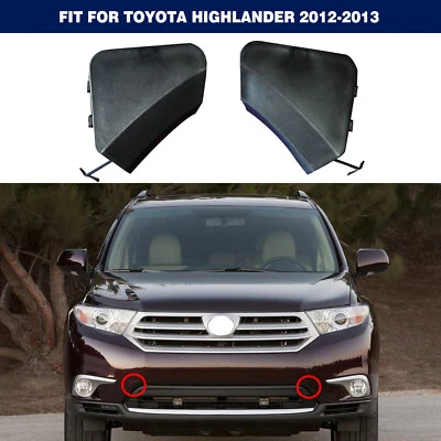 1 Pair Front Bumper Tow Eye Hook Cover Caps For Toyota Highlander 2011-2013 - Image 1 of 4