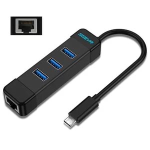 Hub USB C Ethernet Thunderbolt Adaptateur USB Type C vers Rj45 Adaptateur USB... - Photo 1/7