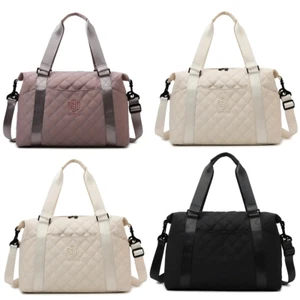 Large capacity lightweight travel bag portable weekend duffle bag argyle pattern - Picture 1 of 20
