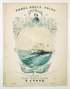 NOTEN-DREI GLOCKEN POLKA-LITHOGRAPHIE-RETTUNG DES DAMPFERS SAN FRANCISCO - Bild 1 von 1