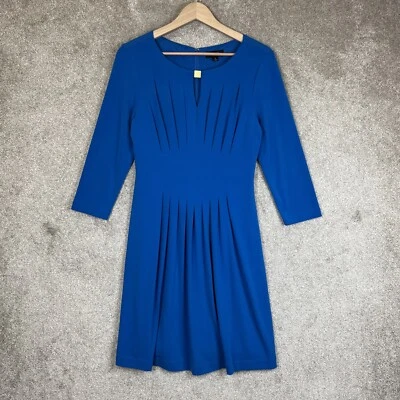 Tahari Arthur S Levine Dress Womens 6 Blue 3/4 Sleeveless Stretch Back Zip-1819* - Image 1 of 4