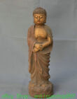 11.8'' Old Wood Gilt Painted Carving Shakyamuni Sakyamuni Amitabha Buddha Statue
