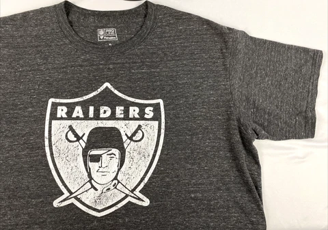 Mens Fanatics Las Vegas/Oakland Raiders NFL Pro Line Football T-Shirt Sz XL Gray Cover