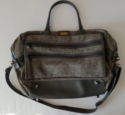 Bolso de hombro de viaje grande vintage SASSON/lleva cuero y tweed Foto 1 de 4