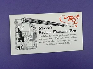 Original Moore's Füllfederhalter Vintage Blotter um 1920 - Bild 1 von 1