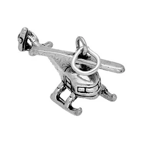 Sterling Silver Helicopter Charm - Picture 1 of 3