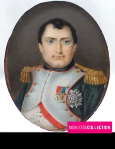 AFTER ISABEY DATED 1815 FRENCH MINIATURE HAND PAINTED NAPOLEON 1er PORTRAIT - Picture 1 of 5