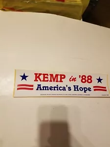 (Jack) Kemp in '88 - Americas Hope - Presidential Autoaufkleber 1988 - Bild 1 von 1