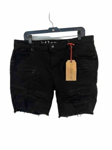 Kilogram Herren Gr. 40 Distressed Shorts abgeschnitten Denim schwarz Jeans Baumwolle Freizeit neu mit Etikett - Bild 1 von 6