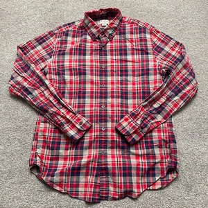 J.CREW Shirt Adult Medium Multicolor Plaid Cotton Long Sleeve Mens - Picture 1 of 6