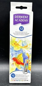 12pc Derwent Academy Watercolour Pan Set Craft/Art Paint Palette Colour Kit - Picture 1 of 8
