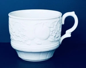 Myott Staffordshire England MYO8 White Embossed Fruit Ironstone Cup(s) NEW - Picture 1 of 5