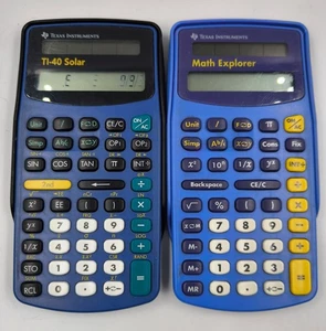 Lot De 2 CALCULATRICES TI-40 SOLAR Et Math Explorer - Non Testées - Picture 1 of 6