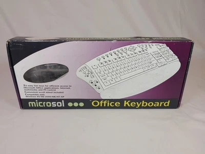 Vintage Microsol Office Keyboard - PS/2 - Boxed New - Still Wrapped In Plastic - Image 1 of 4