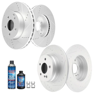 Front Rear Disc Brake Rotors For Mercedes-Benz C300 2008-12 C250 2012-16 Drilled Foto 1 de 4