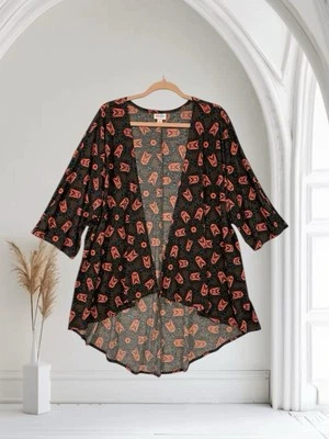 Cárdigan Lularoe para mujer estampado geográfico talla mediana cómodo jersey elástico otoño chic Foto 1 de 4