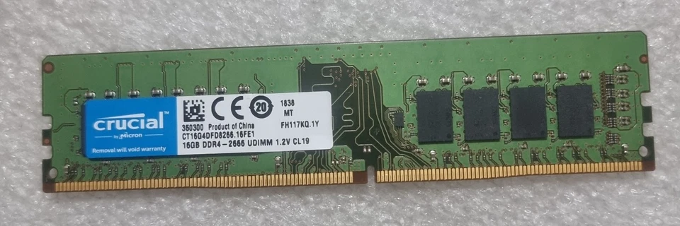 Crucial CT16G4DFD8266.16FE1 1x16GB 2Rx8 16GB PC4-21300 DDR4 2666MHz Pc RAM - Image 1 of 1