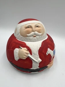 Vintage 80's Santa Claus Cookie Jar Made in Taiwan 4" Ceramic Christmas Decor - Picture 1 of 9
