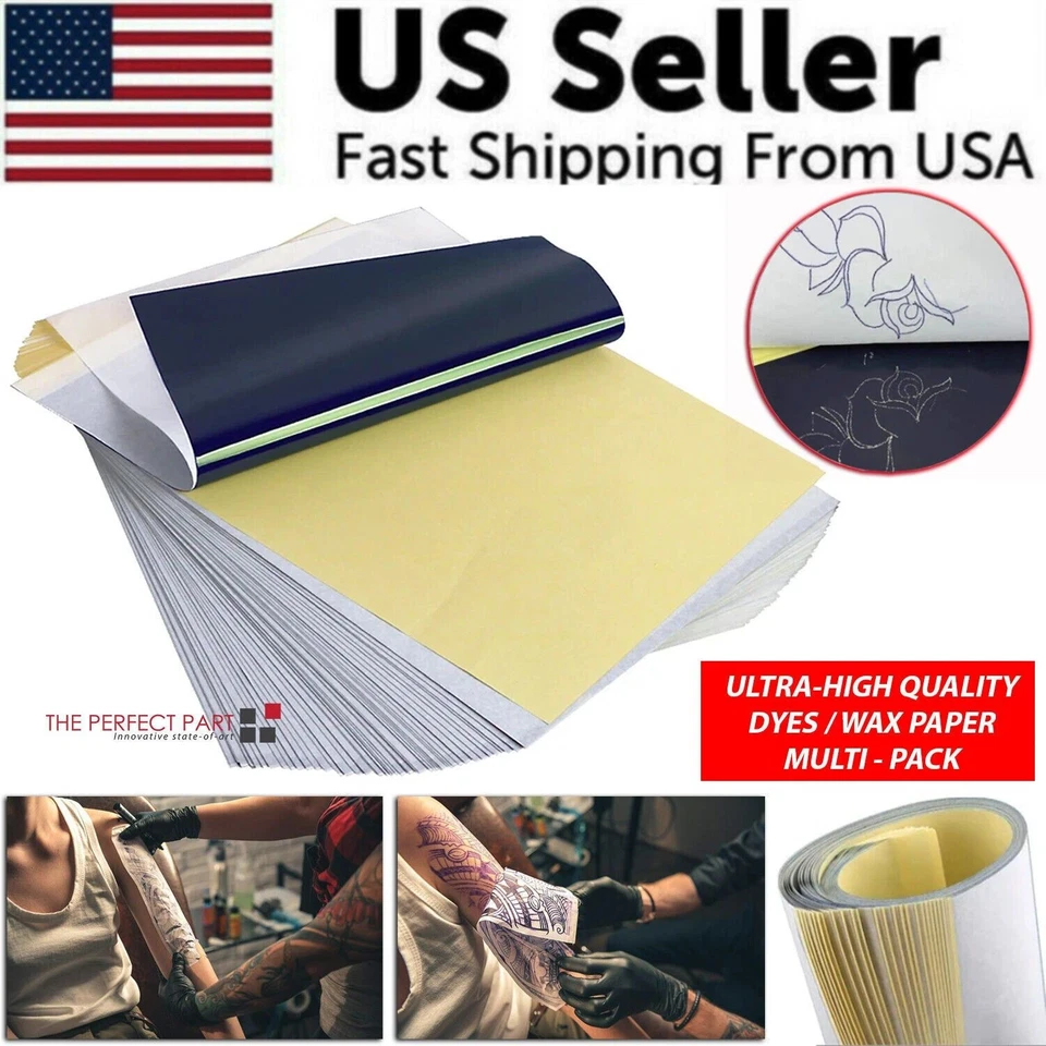 Tattoo Transfer Paper Stencil Carbon Thermal Tracing Hectograph Supplies Sheets - Image 1 of 1