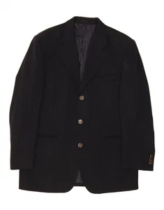 Chaqueta Blazer Pierre Cardin Para Hombres 3 Botones IT 52 XL Lana Negra DJ88 - Imagen 1 de 3