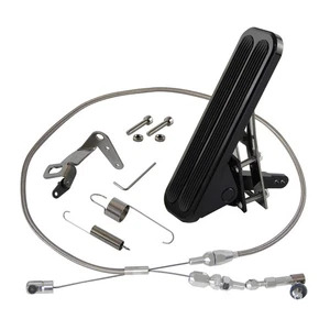 Bodenmontage Gaspedal + 36'' Edelstahl Gaszughalterung Federkit Hot Rod Ford - Picture 1 of 11