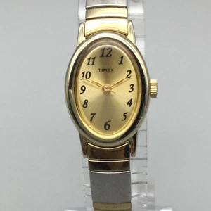 Timex Cavatina Damenuhr 18 mm bicolor ovales Zifferblatt Erweiterungsband neue Batterie - Bild 1 von 14
