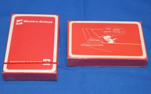 Lote de baraja de cartas Wally Bird vintage Western Airlines la única manera de volar - Imagen 1 de 6