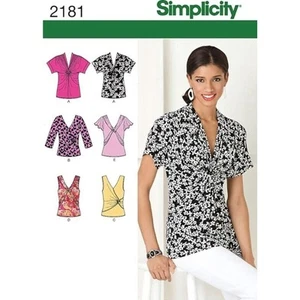 Top tejido Simplicity 2181 Misses patrón de costura talla 6-14 mangas nudo sin cortar - Imagen 1 de 2