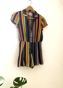 Urban Outfitters Stripe Playsuit XS - Blue/Multi 1157 - Picture 1 of 6