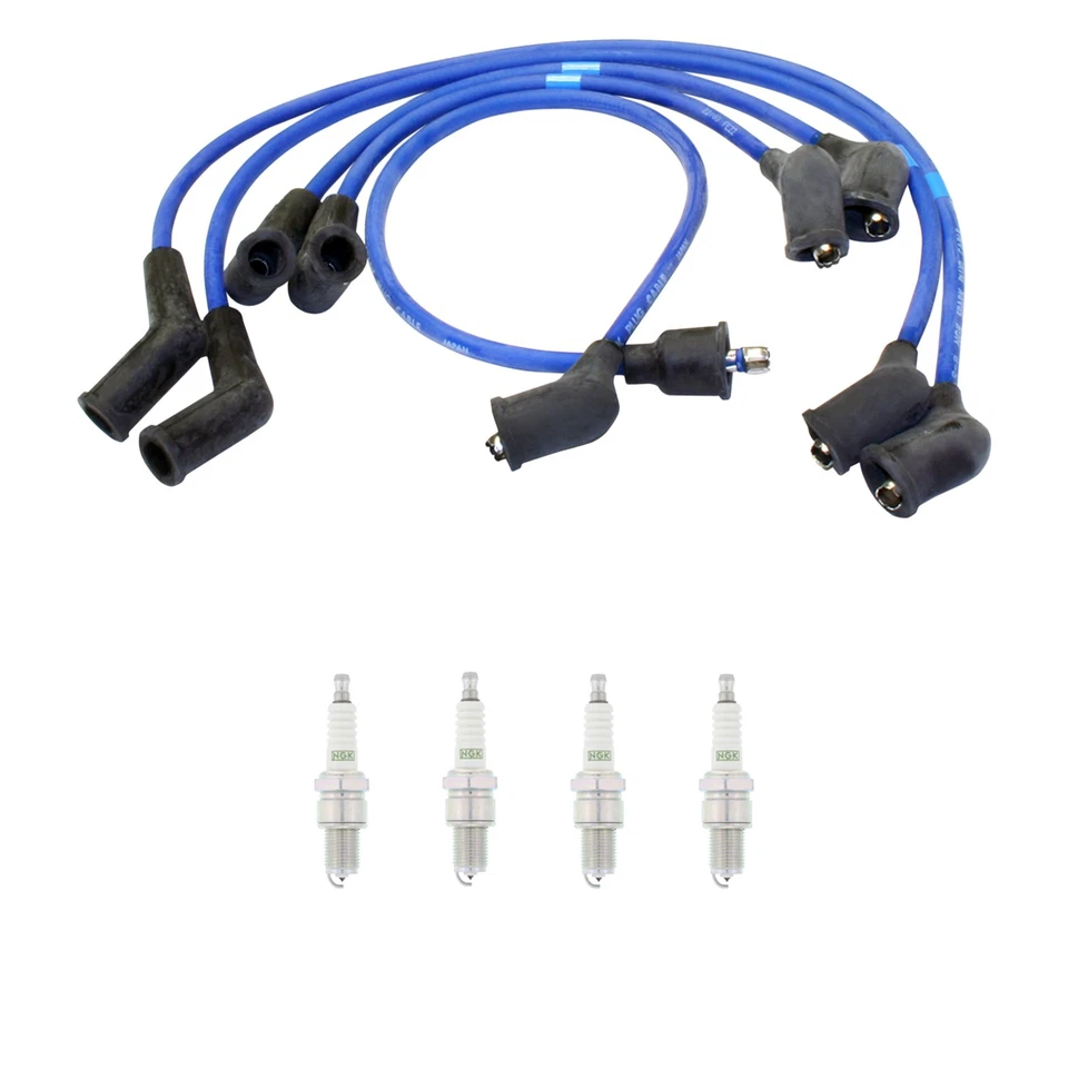 NGK 7 毫米电线套装 4 铂金火花塞套件 适用于 Brat DL GL 标准底座 H4 1.8L — 第 1/1 张图片
