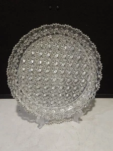 Stunning Large HARVARD Pattern American Brilliant Cut Glass 12" ABP ROUND TRAY - Picture 1 of 13