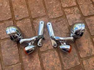 Harley Auxiliary Driving Passing Lamps Turn Lights Bracket 14-20 Touring - Picture 1 of 17