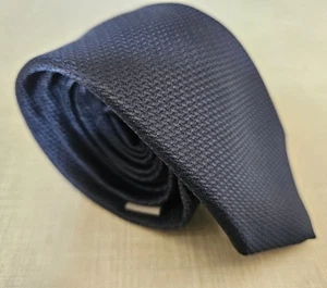 Next Navy Blue Grenadine Pattern Washable Skinny Neck Tie - Picture 1 of 6