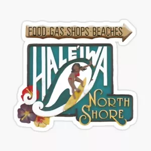 Travel Hawaii Aloha State Island Haleiwa North Shore Surfing Vinyl Decal Sticker - Picture 1 of 1