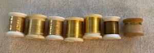 Materiali Leganti Mosche Salmone sette Bobine Orpello Assortite Oro Vintage - Foto 1 di 5