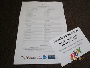 DERBY COUNTY v REAL VALLADOLID (spain) 2024/25 AUGUST 3rd TEAM SHEET ONLY - Picture 1 of 1