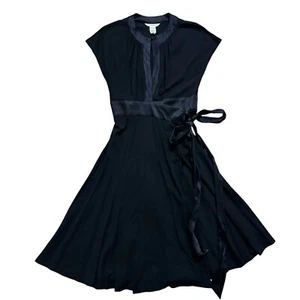 Diane von Furstenberg Svetlana Größe 10 Wollmischung Wickelkleid Kurzarm Neu mit Etikett - Bild 1 von 8