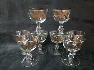 8 (acht) Libbey GOLDBLÄTTER Champagner Sherbet Stiel 3003 - Bild 1 von 10