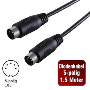 5 poliges Diodenkabel - DIN Kabel AUX - Diodenstecker 5-polig DIN Stecker - 1,5m - Bild 1 von 3