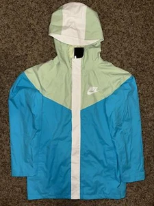 Nike Sportswear Boy's Windrunner Full Zip Chlorine Blue Hooded Jacket Sample  - Picture 1 of 10